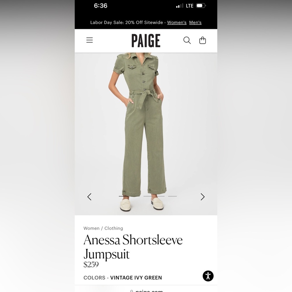 Paige Anessa Shortsleeve Jumpsuit size 12
